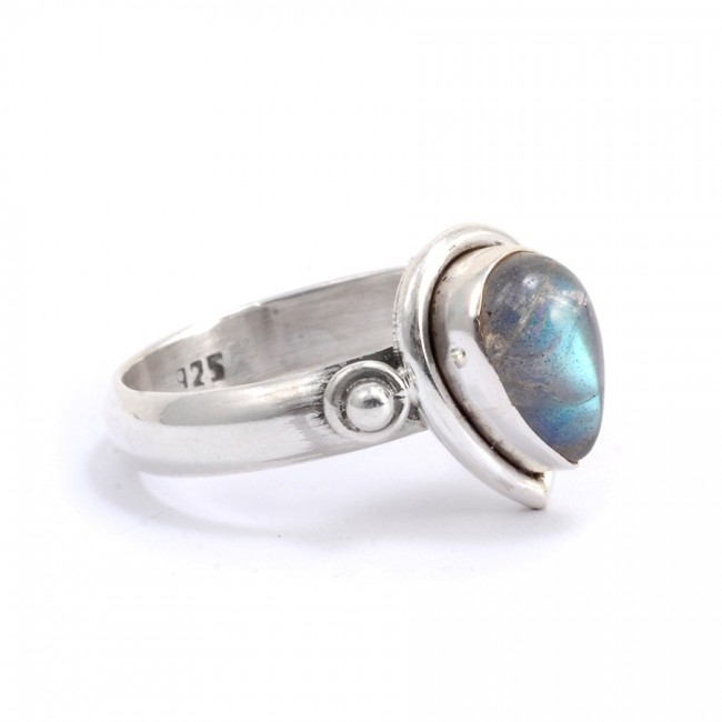 Bague argent pierre en forme de goutte Orissa - BIJOUX ARGENT - Boutique Nirvana