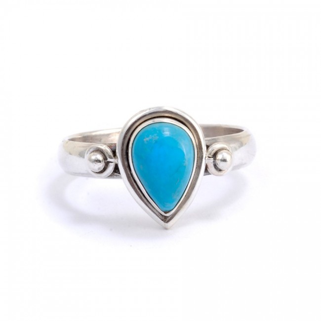 Bague argent pierre en forme de goutte Orissa - BIJOUX ARGENT - Boutique Nirvana