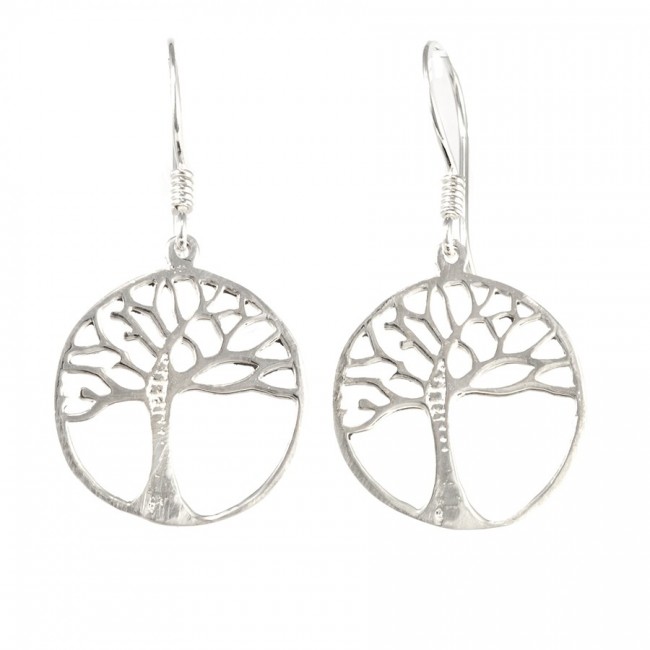 Boucles d'oreilles argent arbre de vie - BIJOUX ARGENT - Boutique Nirvana