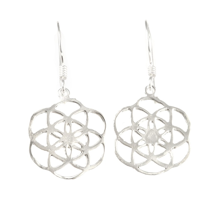 Boucles argent graine de vie - BIJOUX ARGENT - Boutique Nirvana