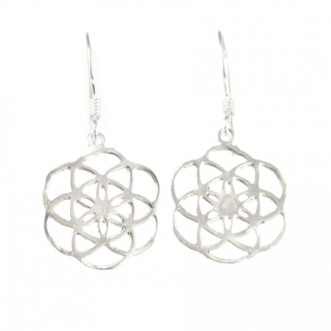 Boucles argent graine de vie - BIJOUX ARGENT - Boutique Nirvana