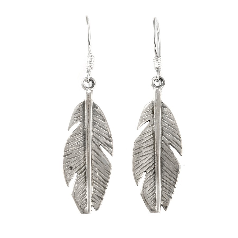 Boucles d'oreilles argent plumes - Silver Jewellery - Boutique Nirvana
