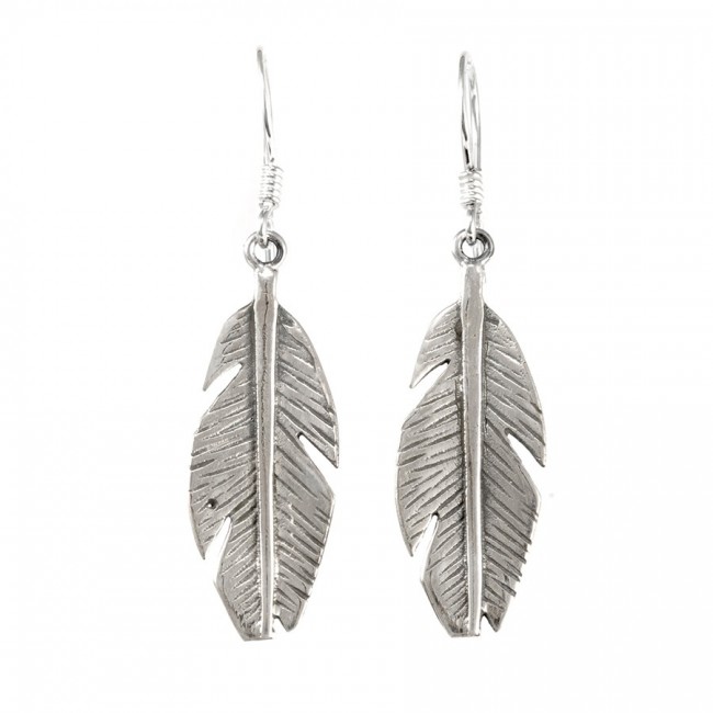 Boucles d'oreilles argent plumes - Silver Jewellery - Boutique Nirvana
