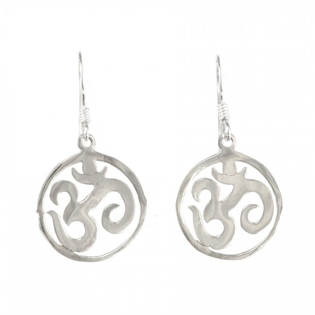 Boucles d'oreilles rondes Aum - Silver Jewellery - Boutique Nirvana