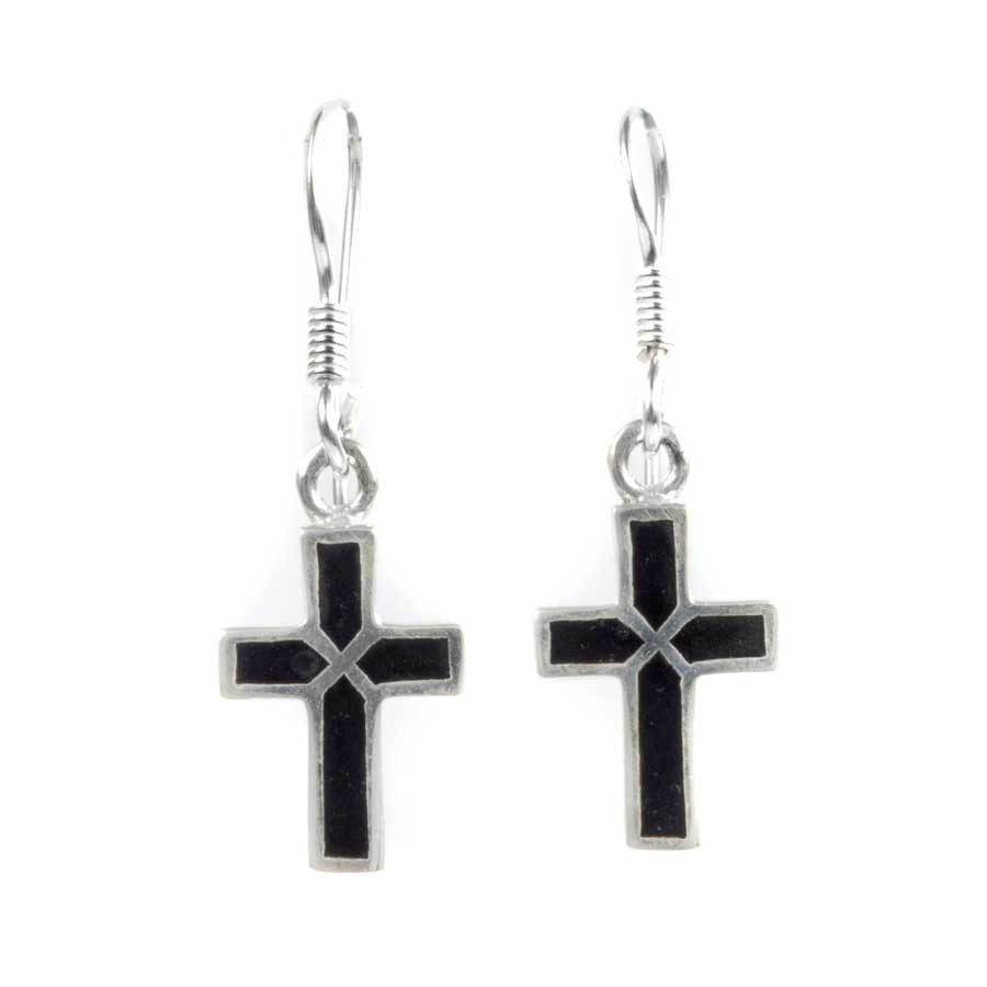 Boucles argent petites croix - BIJOUX ARGENT - Boutique Nirvana