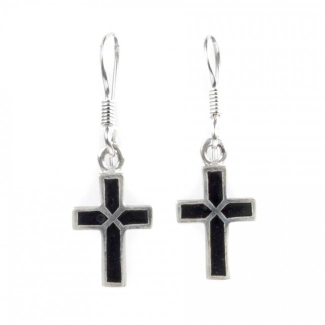 Boucles argent petites croix - BIJOUX ARGENT - Boutique Nirvana