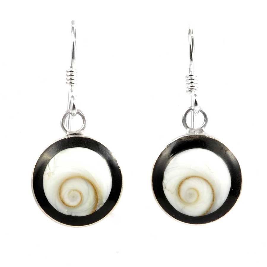 Boucles argent oeil de Shiva bordure couleur - BIJOUX ARGENT - Boutique Nirvana