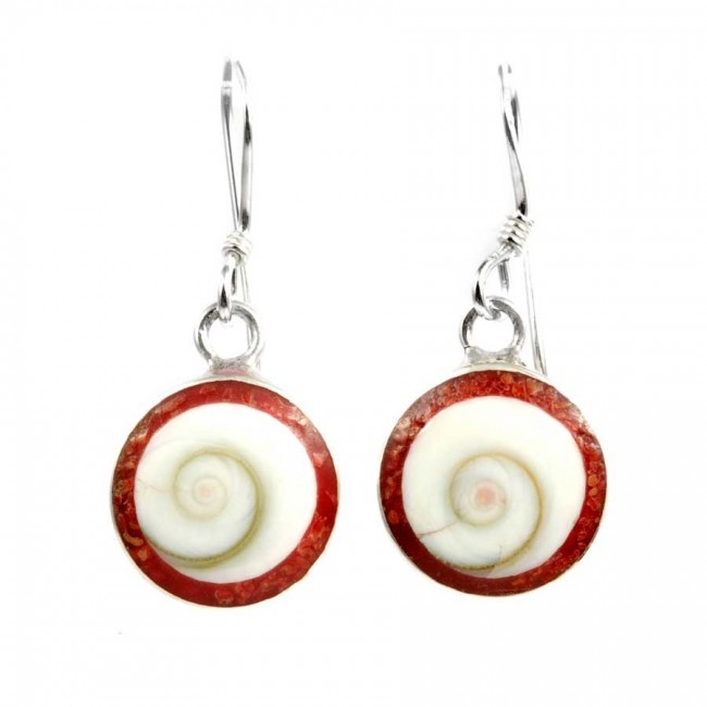 Boucles argent Ste Lucie bordure couleur - Silver Jewellery - Boutique Nirvana