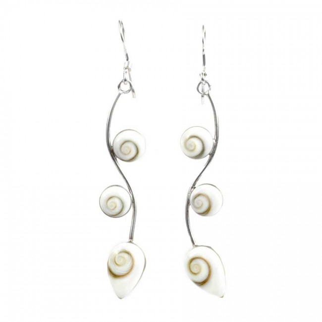 Boucles argent multi oeil de Ste Lucie - Silver Jewellery - Boutique Nirvana