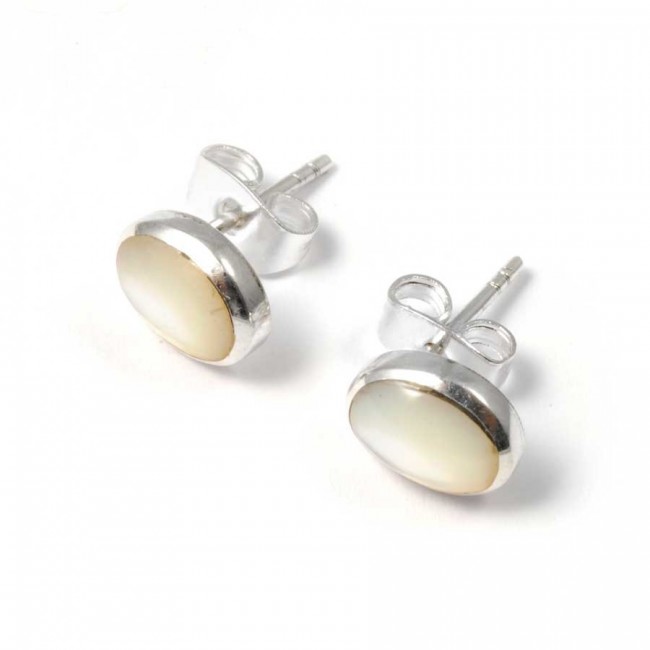 Puces d'oreilles argent et pierre - Silver Jewellery - Boutique Nirvana