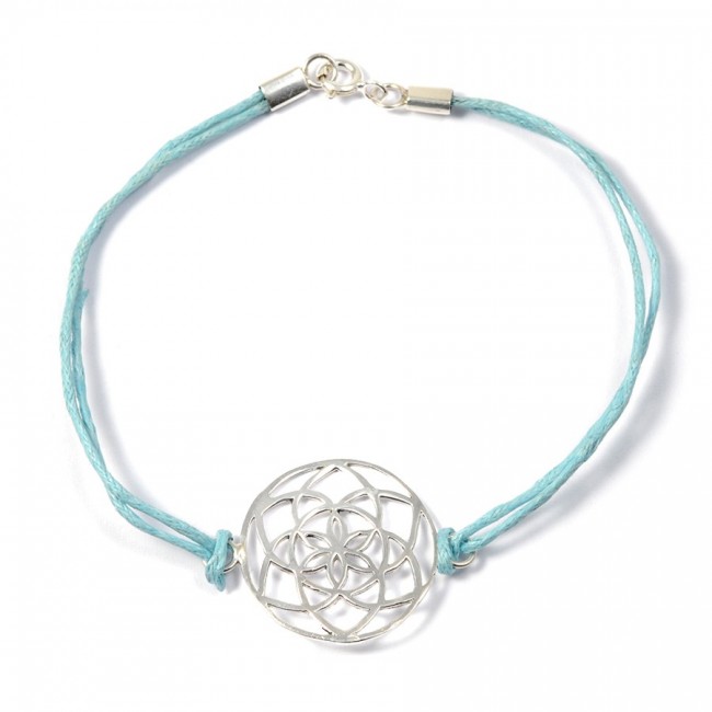 Bracelet cordon fleur de vie en argent - 0 - Boutique Nirvana