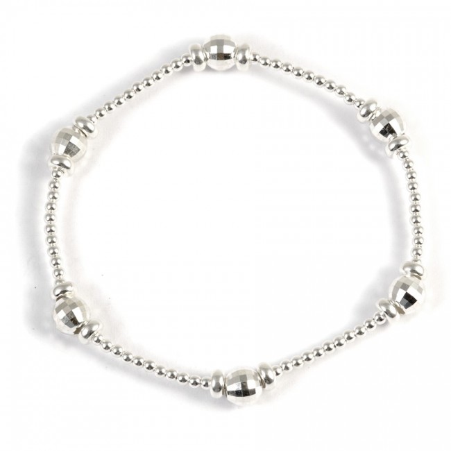 Bracelet argent perles à facettes - 0 - Boutique Nirvana