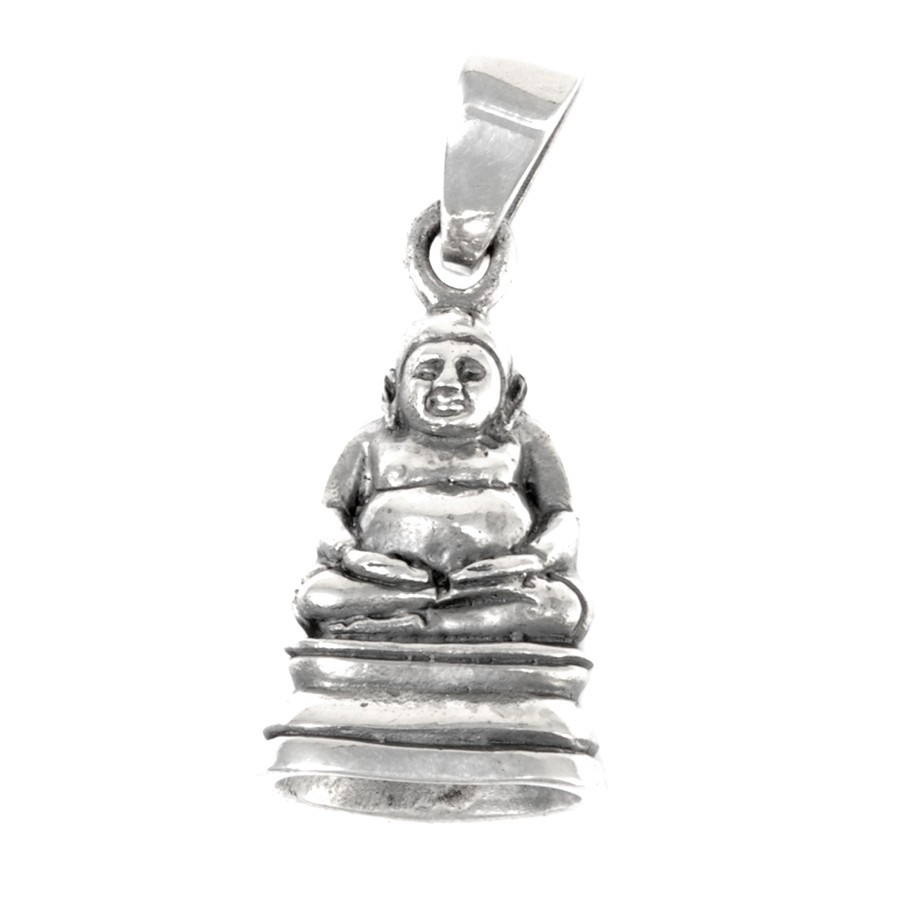Petit pendentif Bouddha de la joie en argent - BIJOUX ARGENT - Boutique Nirvana