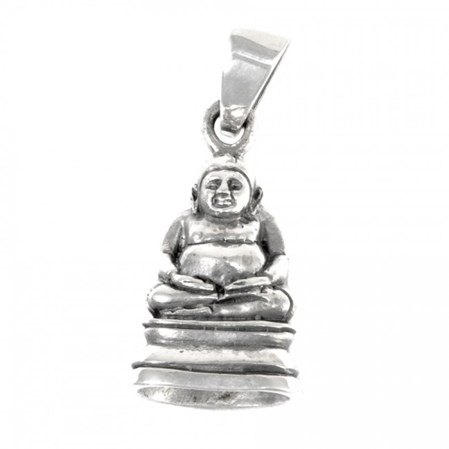 Petit pendentif Bouddha de la joie en argent - BIJOUX ARGENT - Boutique Nirvana